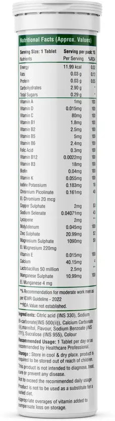 Daily Essentials Multivitamin & Multimineral Effervescent Tablets – 15 Tablets